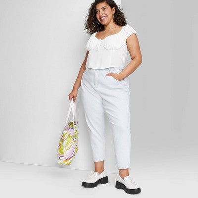  Women's Super-High Rise Curvy Tapered Jeans - Wild Fable™ Ultra Light Wash