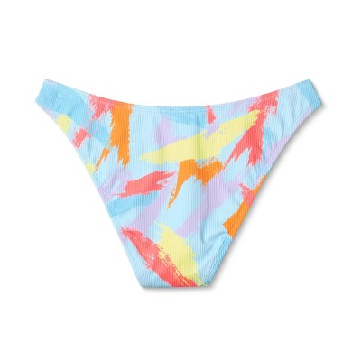  Women's Ribbed High Leg Cheeky Bikini Bottom - Wild Fable™