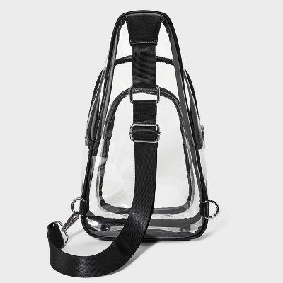  Flap Sling Crossbody Bag - Wild Fable™ Clear: Lightweight TPU Handbag With Adjustable Strap, Zip Closure, 26" Max Length