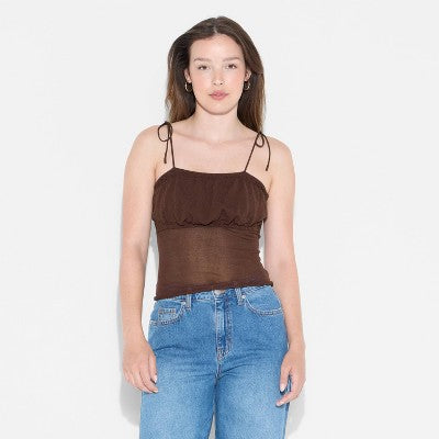  Women's Squareneck Tie-Tank Pullover Sweater - Wild Fable™