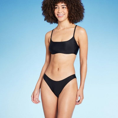  Women's Scoop Front Low-Rise High Leg Cheeky Bikini Bottom - Wild Fable™