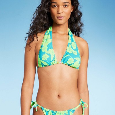  Women's Bead Detail U-Neck Multi-Way Bralette Bikini Top - Wild Fable™ Multi Tropical Print